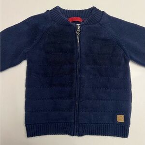 ZARA THE GOOD THINGS KNITWEAR 3-6 MONTHS BABY JACKET IN NAVY USED PRE-OWNED COND